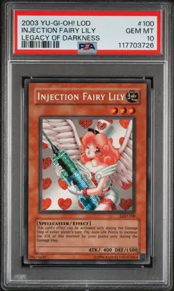 2003 YU-GI-OH! LOD-LEGACY OF DARKNESS #100 INJECTION FAIRY LILY PSA 10 - Image 1