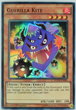 Yugioh Guerilla Kite WSUP-EN040 Super Rare 1st Edition - Image 1