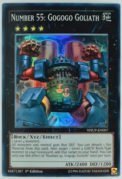 Yugioh Number 55: Gogogo Goliath WSUP-EN007 Super Rare 1st Edition - Image 1
