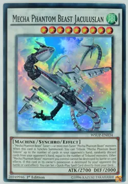 Yugioh Mecha Phantom Beast Jaculuslan WSUP-EN034 Super Rare 1st Edition - Image 1