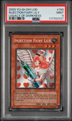 2003 YU-GI-OH! LOD-LEGACY OF DARKNESS #100 INJECTION FAIRY LILY PSA 9 - Image 1