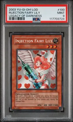 2003 YU-GI-OH! LOD-LEGACY OF DARKNESS #100 INJECTION FAIRY LILY PSA 9 - Image 1
