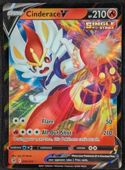 Cinderace V 2021 Fusion Strike Full Art Ultra Rare Pokemon Card 044/264 (NM) - Image 1