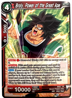 Dragon Ball Super - Broly, Power of the Great Ape - Rare DBS Card - Image 1