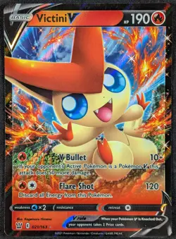 Victini V 2021 Battle Styles Full Art Ultra Rare Pokemon Card 021/163 (NM) - Image 1