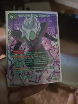 Dragon Ball Super Card Game Fused Zamasu, Unified Ultimate God SPR Foil Card - Image 1