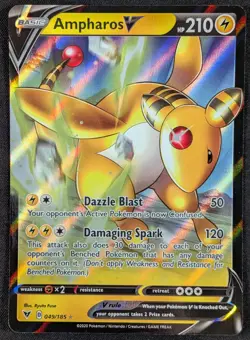 Ampharos V 2020 Vivid Voltage Full Art Ultra Rare Pokemon Card 049/185 (NM) - Image 1