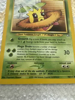 Sunkern 78/111 -1st Edition- Neo Genesis Pokemon Card VLP - Image 3