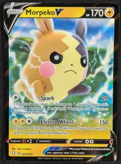 Morpeko V 2021 Shining Fates Full Art Ultra Rare Pokemon Card 037/072 (NM) - Image 1