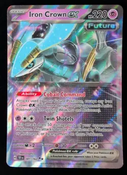 Iron Crown ex 081/162 Holo Shiny Pokemon TCG Card Temporal Forces NEAR MINT - Image 1