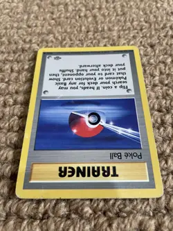 1999 Pokemon Unlimited Base Set Jungle Poke Ball Trainer Card Good Condition - Image 2