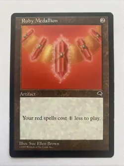 1x Ruby Medallion - Tempest - MP - MTG Vintage Magic The Gathering - Image 1