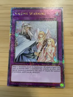Solemn Warning (Quarter Century Secret Rare) RA02-EN078 1st Edition NM YuGiOh - Image 3
