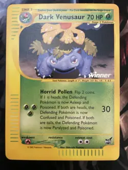 Pokemon Dark Venusaur #7 Winner Stamp Best of Game Promo Card TCG - Image 1