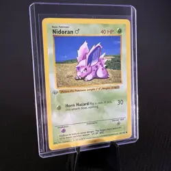 1st Edition Shadowless Nidoran 55/102 Base Set Card LP - Image 3