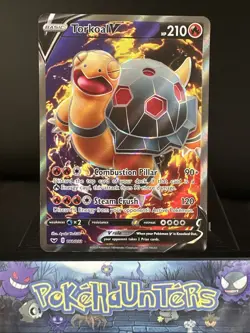 Pokemon Card Torkoal V 188/202 Sword And Shield Base Full Art Near Mint - Image 1