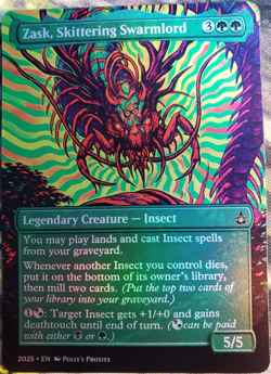 Zask, Skittering Swarmlord FOIL Proxy Card Metal Poster Psychedelic Art Design - Image 1