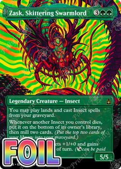 Zask, Skittering Swarmlord FOIL Proxy Card Metal Poster Psychedelic Art Design - Image 3