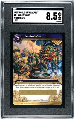 2010 World of Warcraft Unscratched Loot Card Landros Gift SGC 8.5 - Image 1