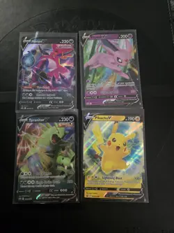 Pokemon TCG 2021-2023 Various Promo V Holo Cards Lot Of 4 - Pikachu V, Espeon V - Image 1