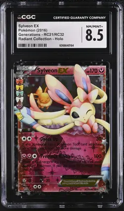 CGC 8.5 Sylveon EX Generations RC21/RC32 Radiant Collection Holo Pokemon Card - Image 1
