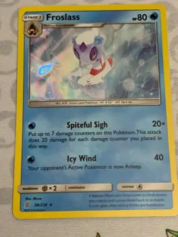 C1713 POKEMON TCG FROSLASS HOLO NM #38 SUN MOON UNIFIED MINDS SINGLE CARD - Image 1