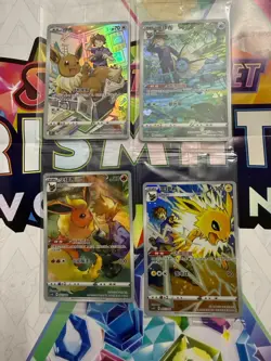 Pokemon Chinese CSGC 4 Card Blue's Jolteon Flareon Vaporeon Eevee CHR Set - Image 1