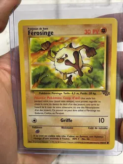 Pokemon Ferosinge 55/64 Common French Mankey Jungle Set Pokemon Card NM Vintage - Image 1