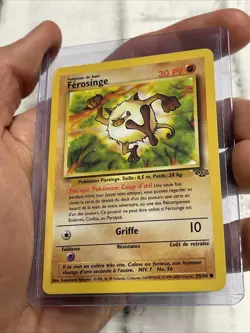 Pokemon Ferosinge 55/64 Common French Mankey Jungle Set Pokemon Card NM Vintage - Image 2
