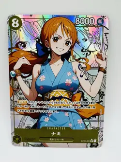 One Piece Goddess Nami #1 School Girl DIY Doujin Kawaii Art Holo Card - Image 1