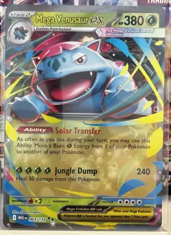 Pokemon Mega Evolution TCG Double Rare Foil Card - Mega Venusaur EX (003/132) - Image 1