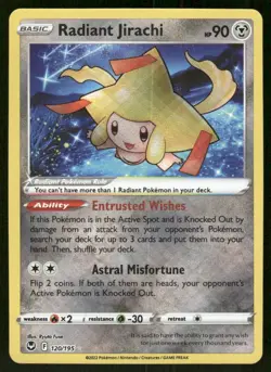 Pokemon Tcg Radiant Jirachi 120/195 Sword & Shield - Silver Tempest Holo NM - Image 1
