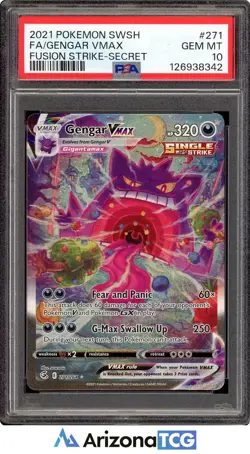 Pokemon 2021 Gengar VMAX 271/264 Alt Art Fusion Strike GEM MINT PSA 10 - Image 1