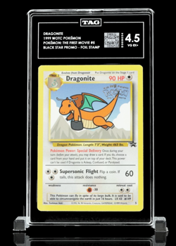 Dragonite 1999 WOTC Pokemon The First Movie #5 Black Star Promo TAG 4.5 WB Stamp - Image 1