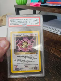 2000 Pokemon Promo Black Star Pokemon League #18 Team Rockets Meowth PSA 10 - Image 1