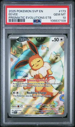 2025 POKEMON SVP EN-SV BLACK STAR PROMO #173 EEVEE PSA 10 - Image 1