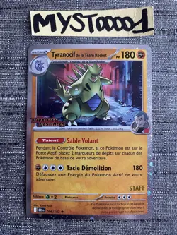 Carte Pokemon Tyranocif Team Rocket 096/182 STAFF Rivalites Destinees Francais - Image 1