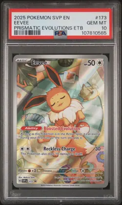 2025 POKEMON SVP EN-SV BLACK STAR PROMO #173 EEVEE PSA 10 - Image 1