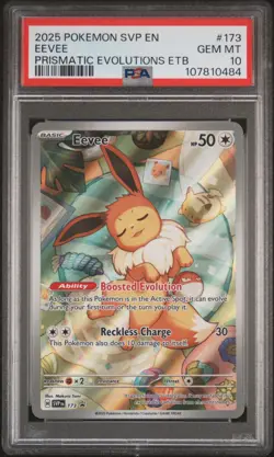 2025 POKEMON SVP EN-SV BLACK STAR PROMO #173 EEVEE PSA 10 - Image 1