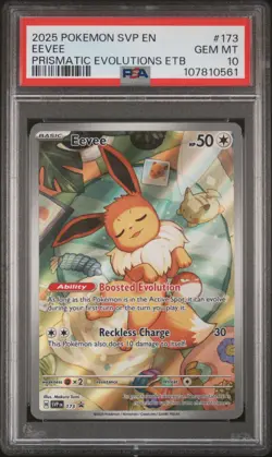 2025 POKEMON SVP EN-SV BLACK STAR PROMO #173 EEVEE PSA 10 - Image 1