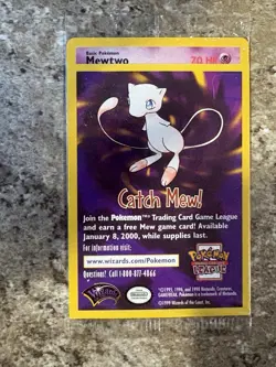 (2) Sealed "Catch Mew" Pokemon MEWTWO Black Star Promo Movie WB Stamp - Image 2
