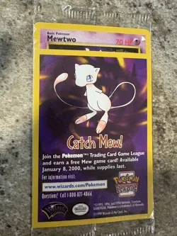(2) Sealed "Catch Mew" Pokemon MEWTWO Black Star Promo Movie WB Stamp - Image 3