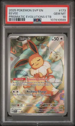 2025 POKEMON SVP EN-SV BLACK STAR PROMO #173 EEVEE PSA 10 - Image 1