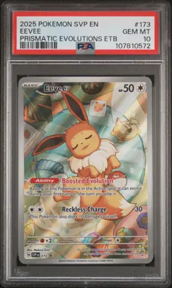 2025 POKEMON SVP EN-SV BLACK STAR PROMO #173 EEVEE PSA 10 - Image 1