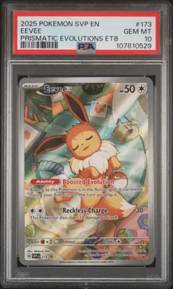 2025 POKEMON SVP EN-SV BLACK STAR PROMO #173 EEVEE PSA 10 - Image 1