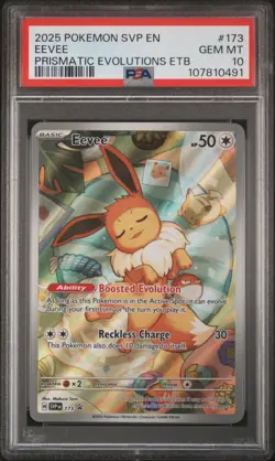 2025 POKEMON SVP EN-SV BLACK STAR PROMO #173 EEVEE PSA 10 - Image 1
