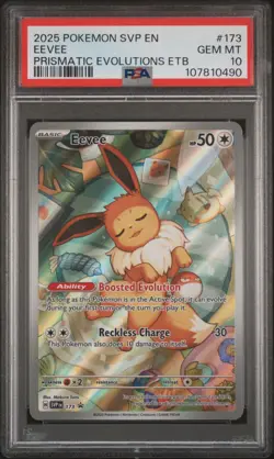 2025 POKEMON SVP EN-SV BLACK STAR PROMO #173 EEVEE PSA 10 - Image 1