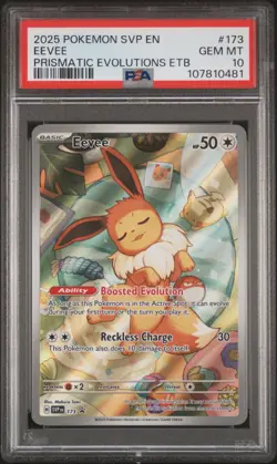 2025 POKEMON SVP EN-SV BLACK STAR PROMO #173 EEVEE PSA 10 - Image 1
