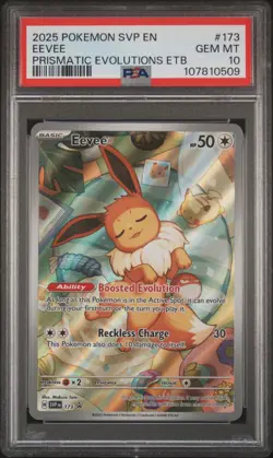 2025 POKEMON SVP EN-SV BLACK STAR PROMO #173 EEVEE PSA 10 - Image 1