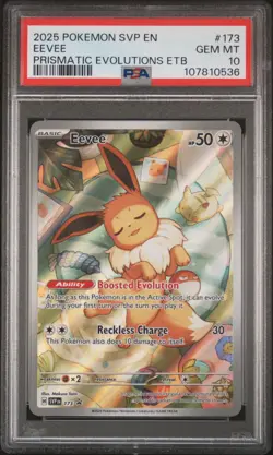 2025 POKEMON SVP EN-SV BLACK STAR PROMO #173 EEVEE PSA 10 - Image 1